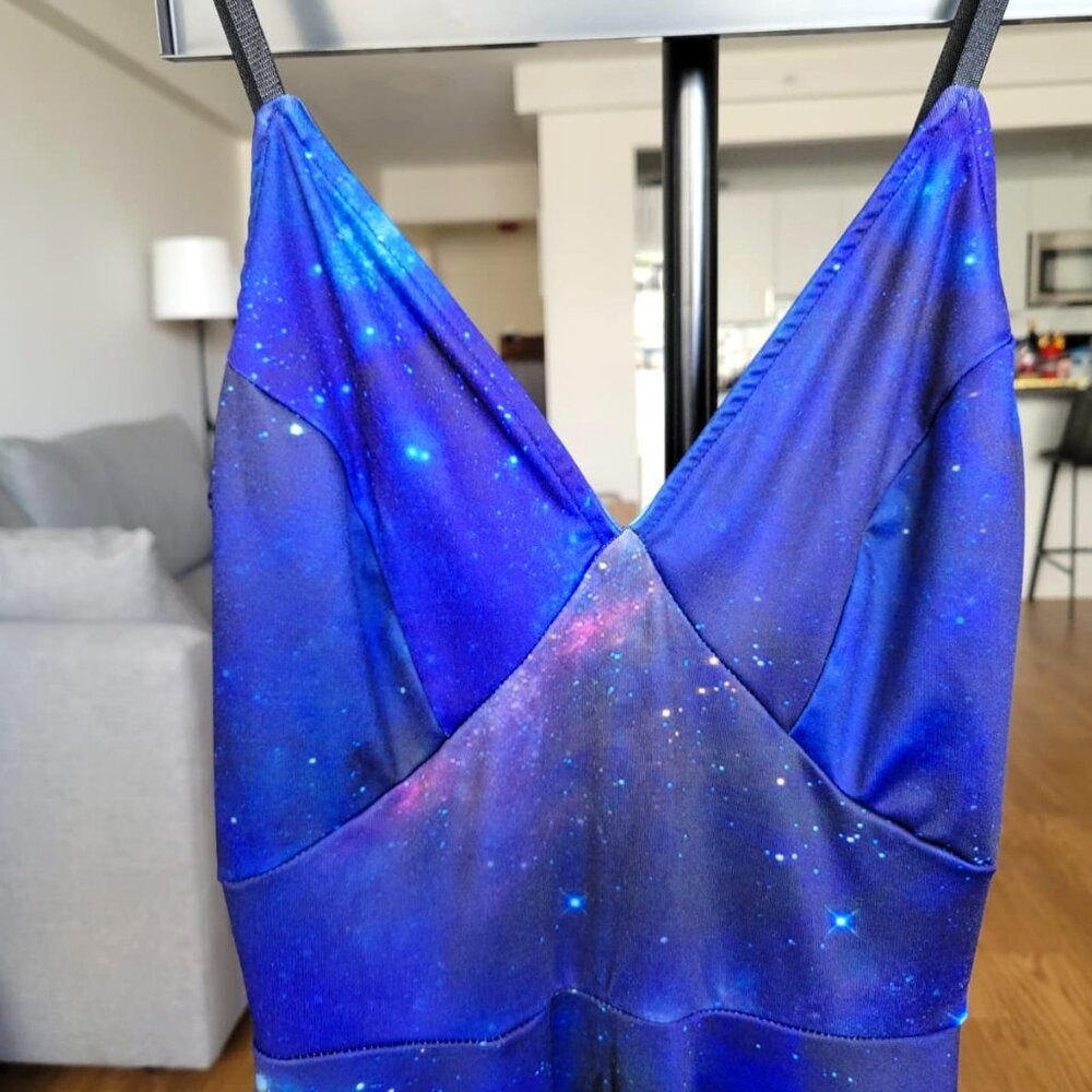 Women 3D Galaxy adventure time skater dress in size M